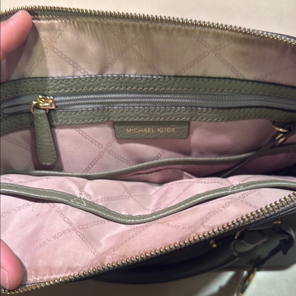 Michael Kors Green Leather Satchel with Gold Hardware - Picture 3 of 8
